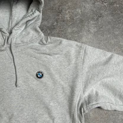 BMW Kith Embroidered Logo Hoodie White-Grey Size S