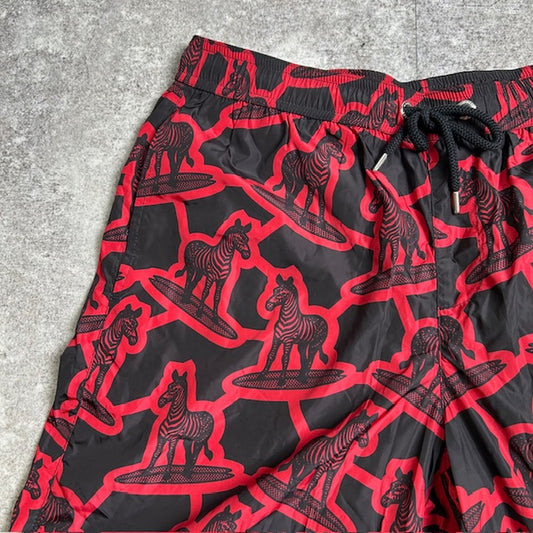 MONCLER Boxer Mare Swim Shorts Black Red Size M