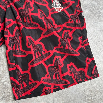 MONCLER Boxer Mare Swim Shorts Black Red Size M