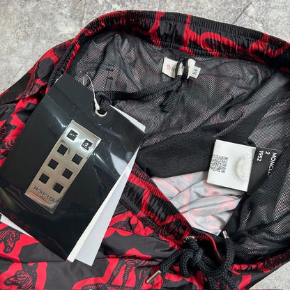 MONCLER Boxer Mare Swim Shorts Black Red Size M