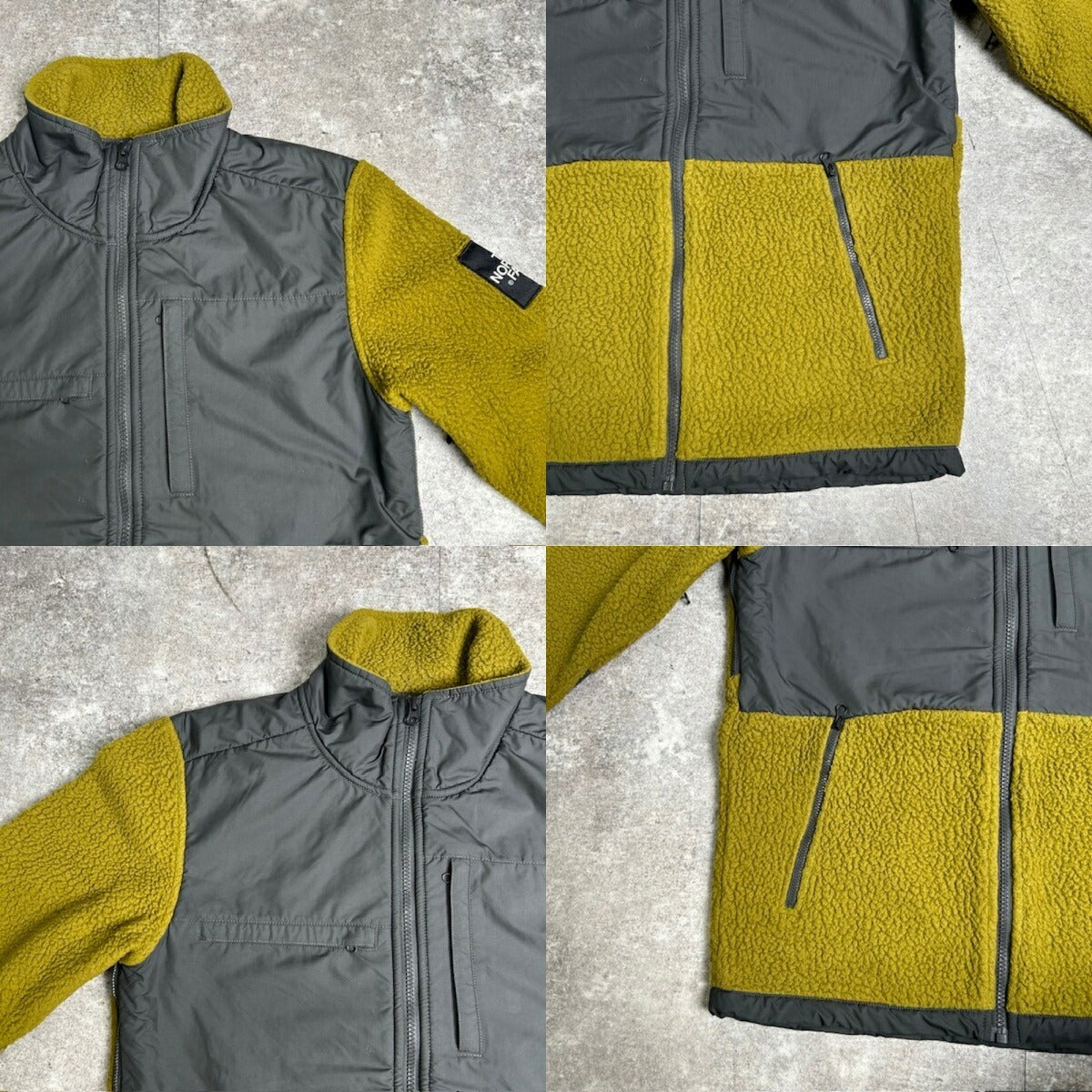 THE NORTH FACE Nylon Panel Boa Fleece Olive Green Jacket Size S