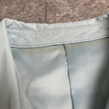 OTAGIRI Lamb Leather Single Riders Jacket Blue Size 3L
