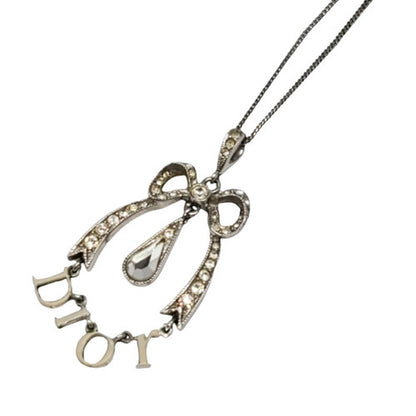 Christian Dior Silver Rhinestone Necklace