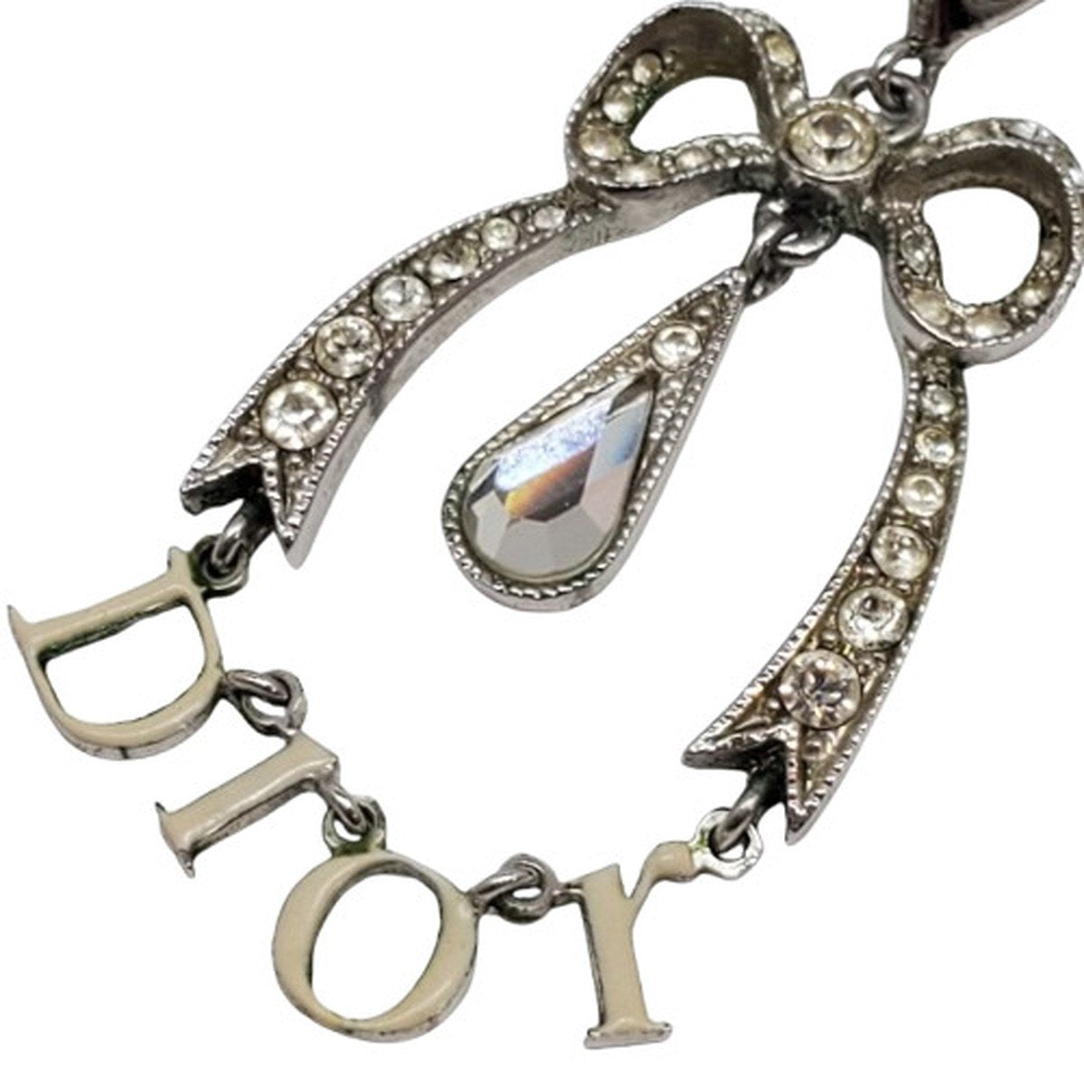 Christian Dior Silver Rhinestone Necklace