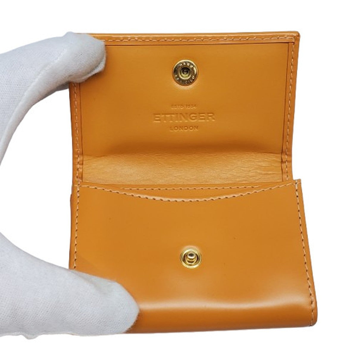 ETTINGER Calf Leather Coin Wallet Yellow Size ONE SIZE
