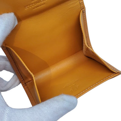 ETTINGER Calf Leather Coin Wallet Yellow Size ONE SIZE