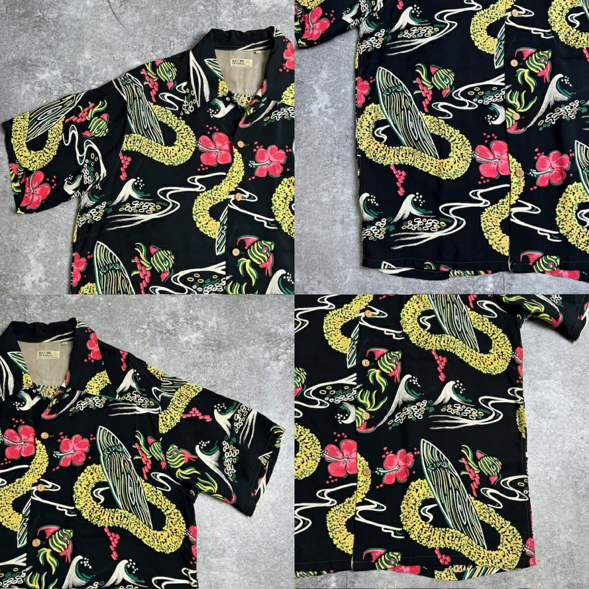 Vintage SUNSURF KEONI OF HAWAII Hawaiian Rayon Shirt Size L