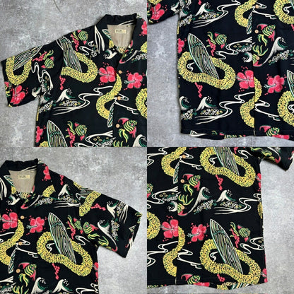 Vintage SUNSURF KEONI OF HAWAII Hawaiian Rayon Shirt Size L