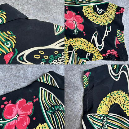 Vintage SUNSURF KEONI OF HAWAII Hawaiian Rayon Shirt Size L
