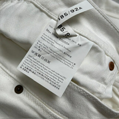 Acne Studios Max Slim White Jeans Size 34/3