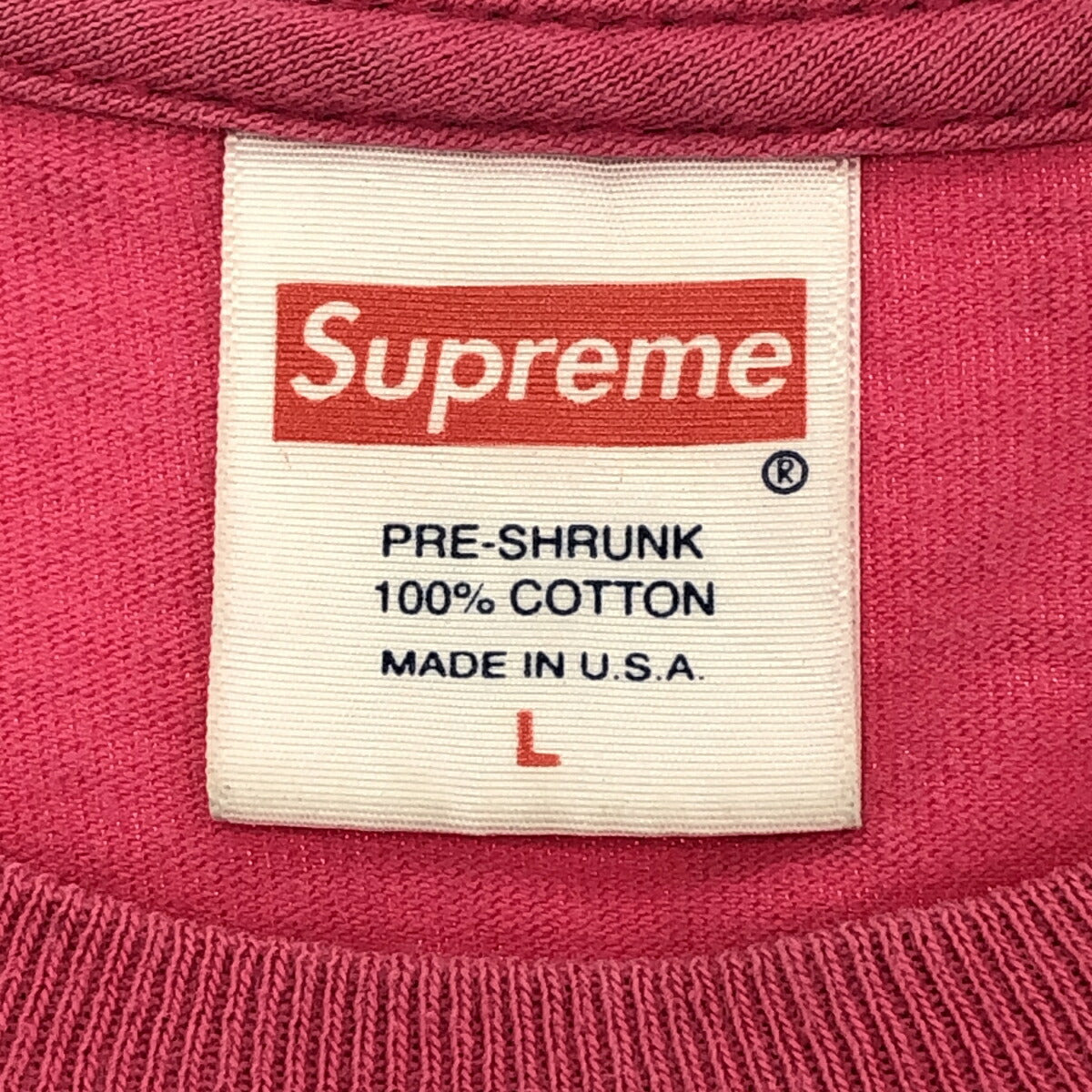 Supreme 17SS Mean Graphic Cotton T-Shirt Pink Size L