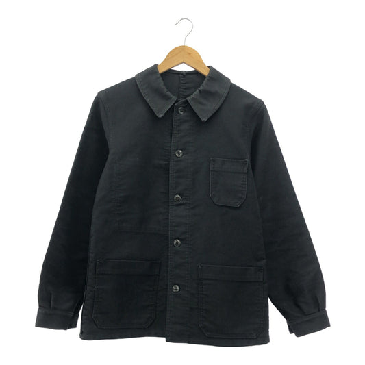 Vintage Black Moleskin Euro Work Jacket Size S