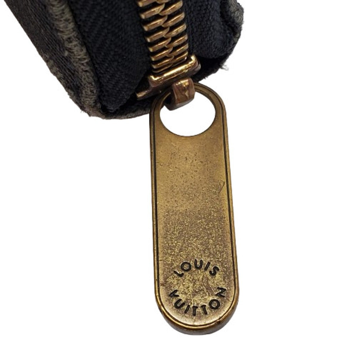 LOUIS VUITTON Monogram Denim Zippy Black Grey Wallet Size ONE SIZE