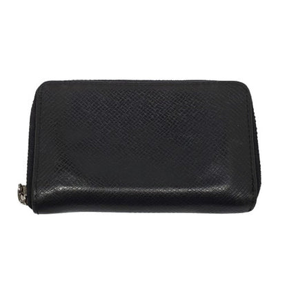 LOUIS VUITTON Taiga Leather Zippy Purse Black Size ONE SIZE