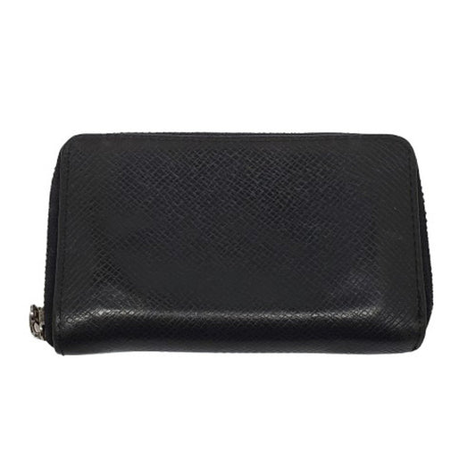 LOUIS VUITTON Taiga Leather Zippy Purse Black Size ONE SIZE