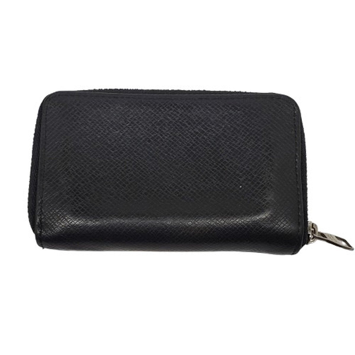 LOUIS VUITTON Taiga Leather Zippy Purse Black Size ONE SIZE