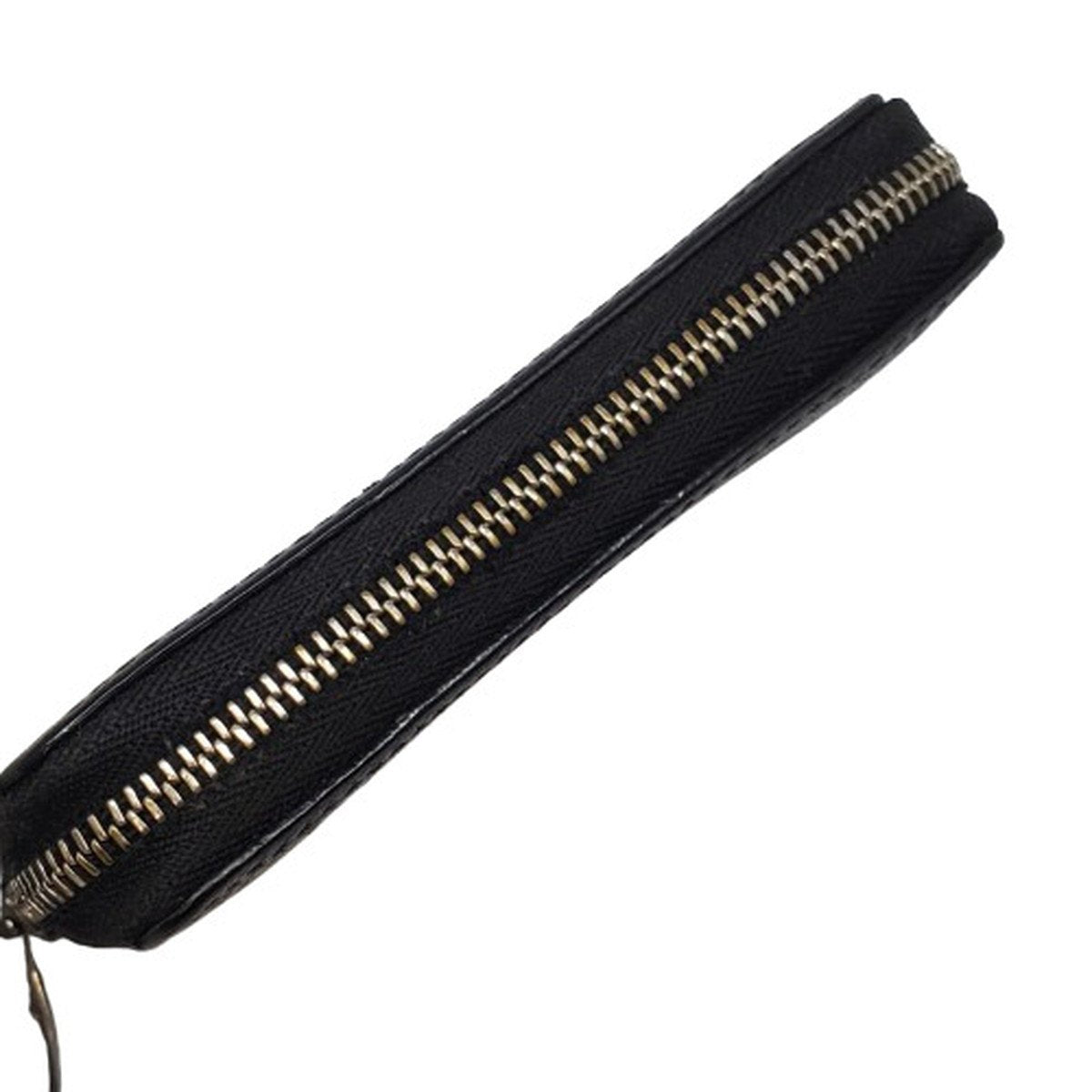 LOUIS VUITTON Taiga Leather Zippy Purse Black Size ONE SIZE