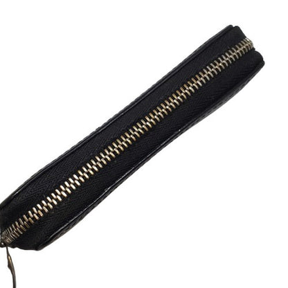 LOUIS VUITTON Taiga Leather Zippy Purse Black Size ONE SIZE