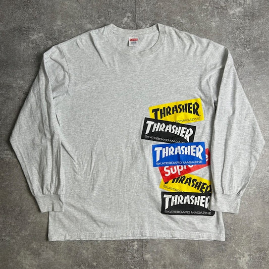 Supreme 21FW Thrasher Multi Logo Long Sleeve Tee Collab Multi Size L