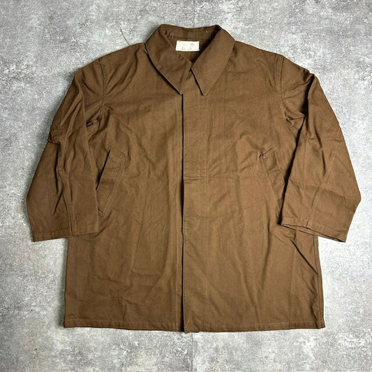VINTAGE 50s French Work Cotton Jacket Brown Size XXL