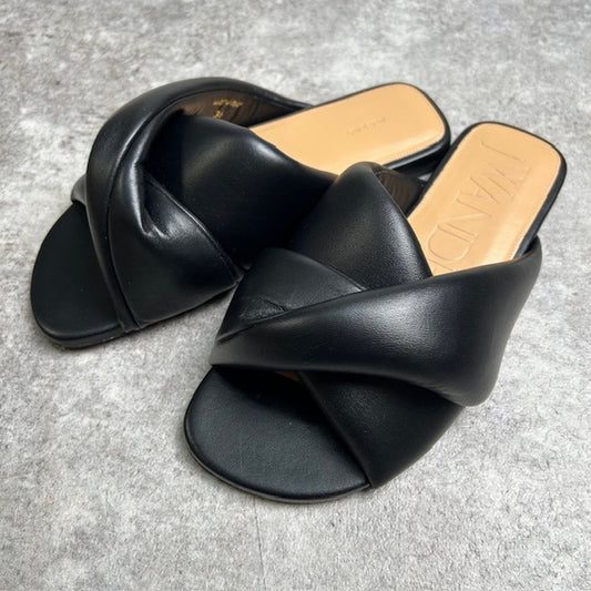 JW ANDERSON Leather Flat Twist Sandals Black Size 36