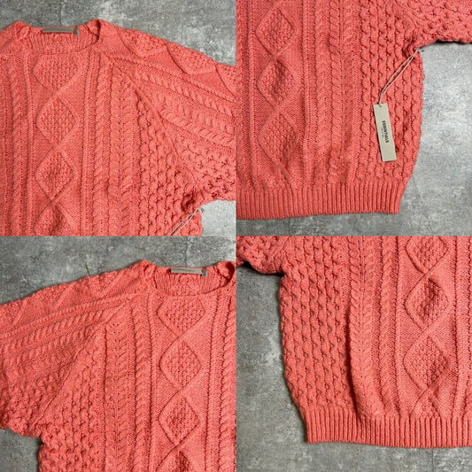 Fear of God ESSENTIALS Pink Cable Knit Sweater Size L