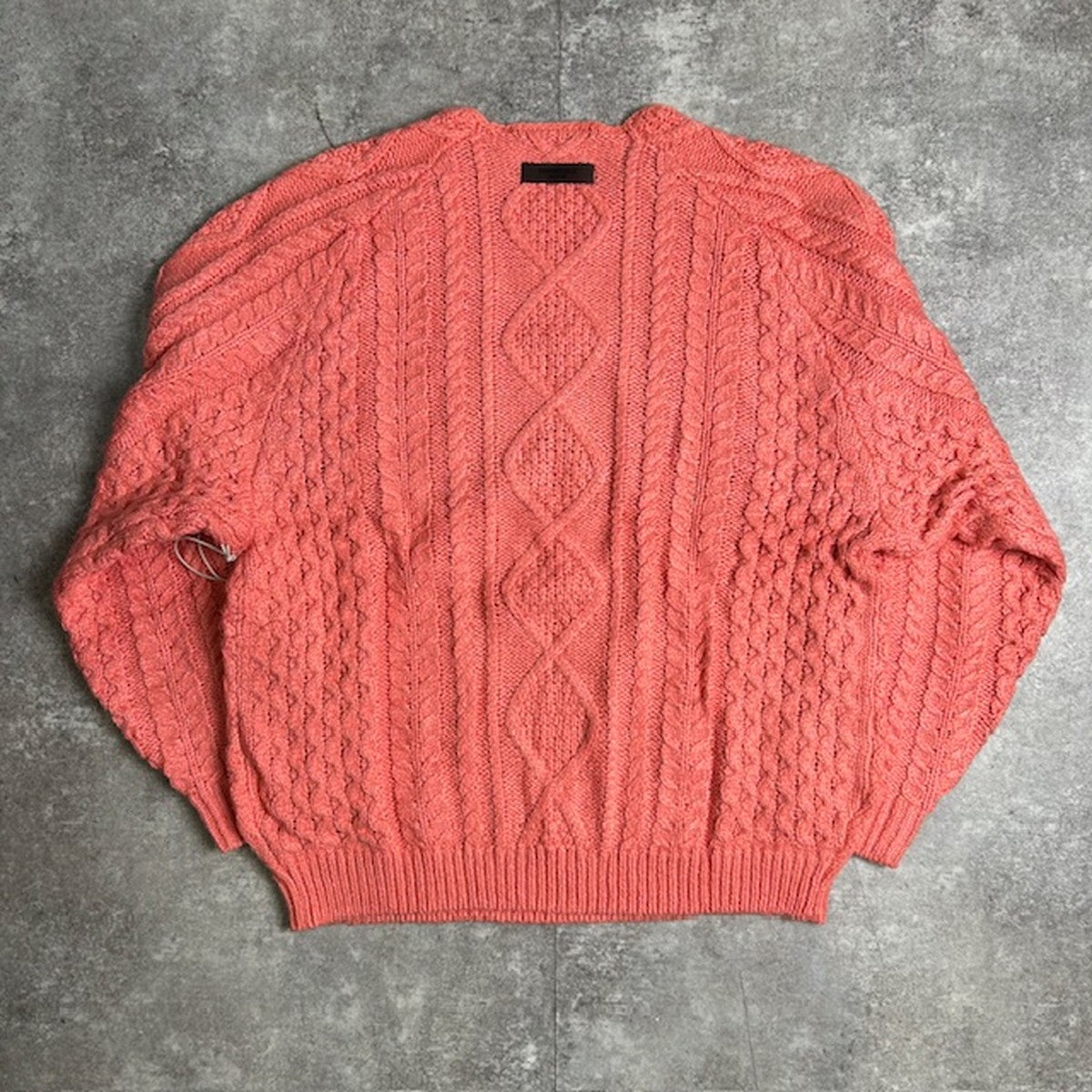Fear of God ESSENTIALS Pink Cable Knit Sweater Size L