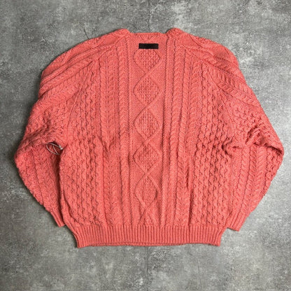 Fear of God ESSENTIALS Pink Cable Knit Sweater Size L