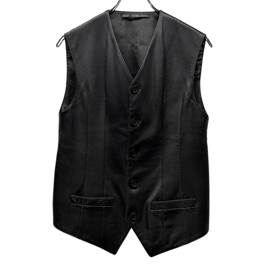 GIANFRANCO FERRE 90s Nappa Leather 5B Vest Black Size XS