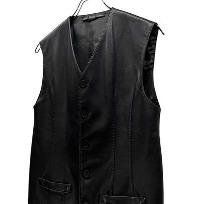 GIANFRANCO FERRE 90s Nappa Leather 5B Vest Black Size XS