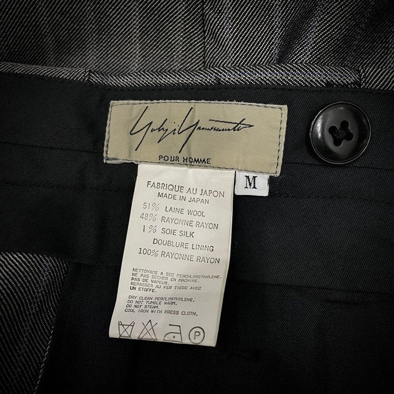 Yohji Yamamoto 96AW Bleached Stripe Suspender Pants Size M