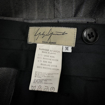 Yohji Yamamoto 96AW Bleached Stripe Suspender Pants Size M