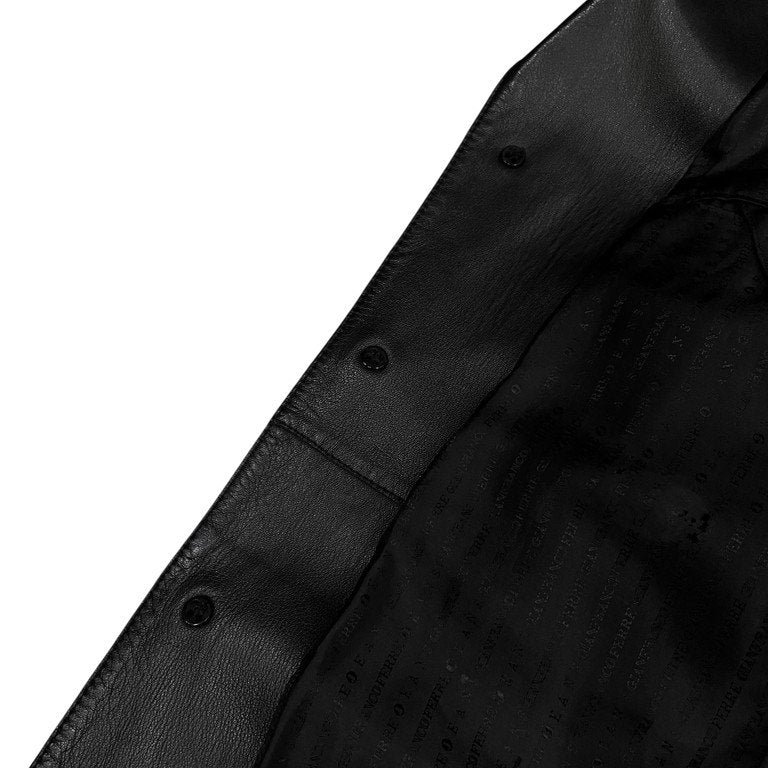 GIANFRANCO FERRE 90s Leather 3-Button Blazer Black Size 44R
