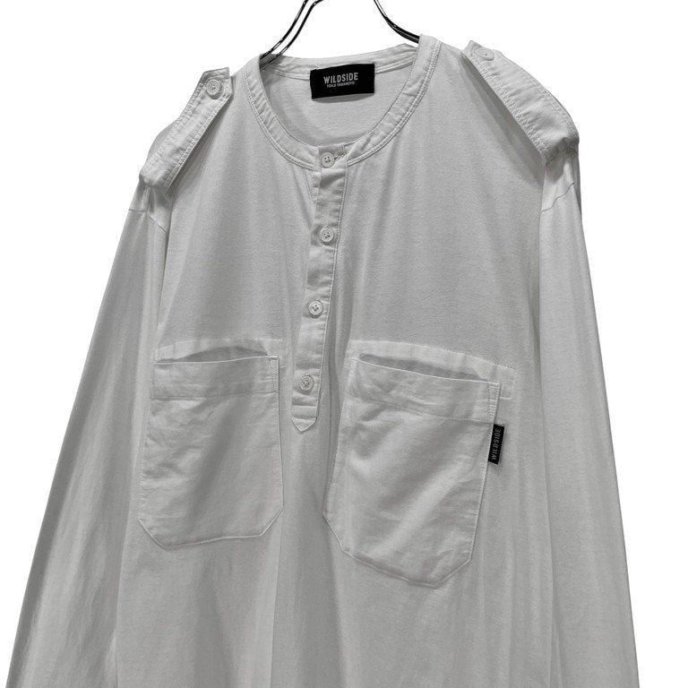 Yohji Yamamoto 22AW Cotton Henley Long Sleeve T-Shirt Size 3