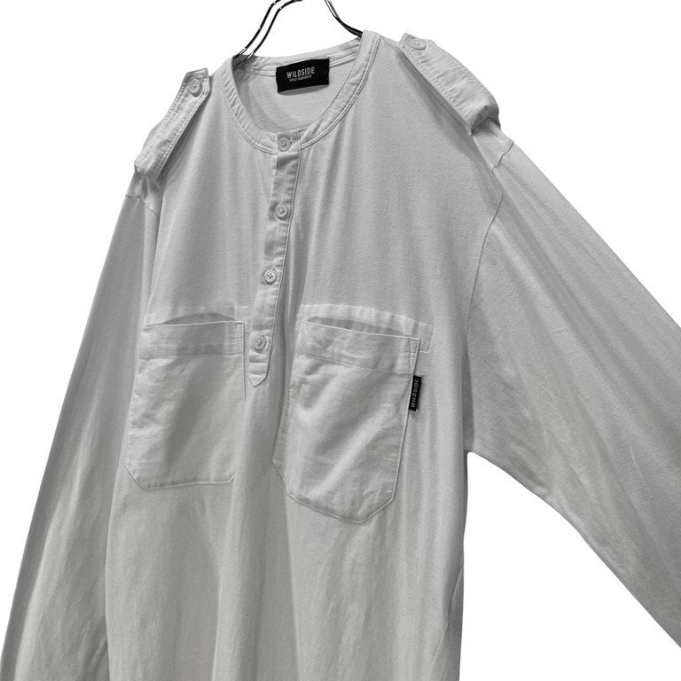 Yohji Yamamoto 22AW Cotton Henley Long Sleeve T-Shirt Size 3