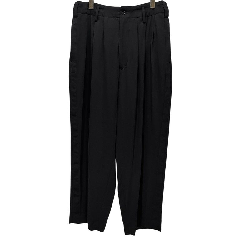 Yohji Yamamoto 16AW Wool Doeskin 3-Tuck Side Tape Pants Size 2