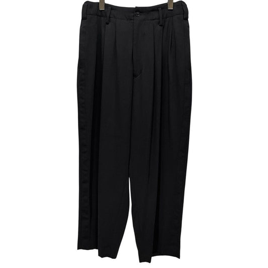 Yohji Yamamoto 16AW Wool Doeskin 3-Tuck Side Tape Pants Size 2