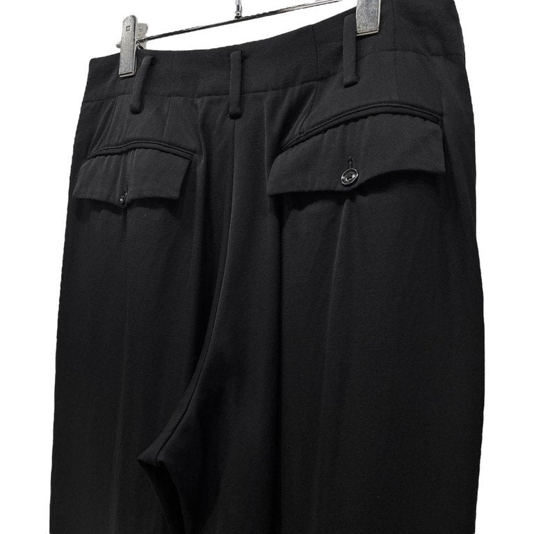 Yohji Yamamoto 16AW Wool Doeskin 3-Tuck Side Tape Pants Size 2