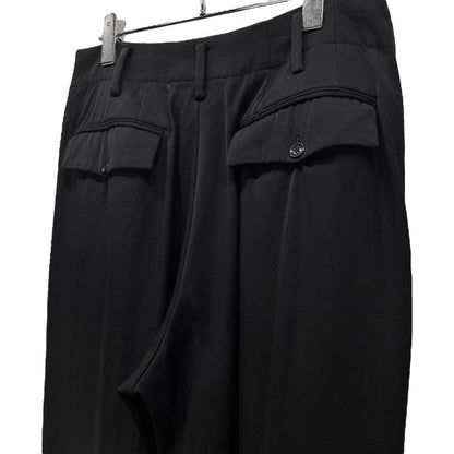 Yohji Yamamoto 16AW Wool Doeskin 3-Tuck Side Tape Pants Size 2