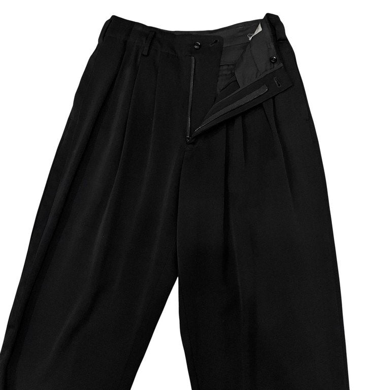 Yohji Yamamoto 16AW Wool Doeskin 3-Tuck Side Tape Pants Size 2