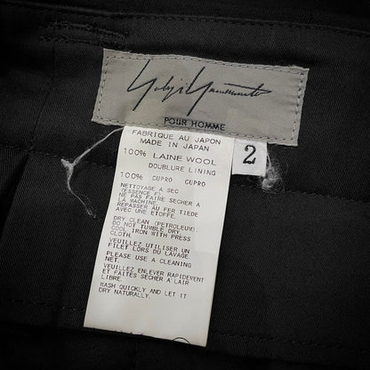 Yohji Yamamoto 16AW Wool Doeskin 3-Tuck Side Tape Pants Size 2