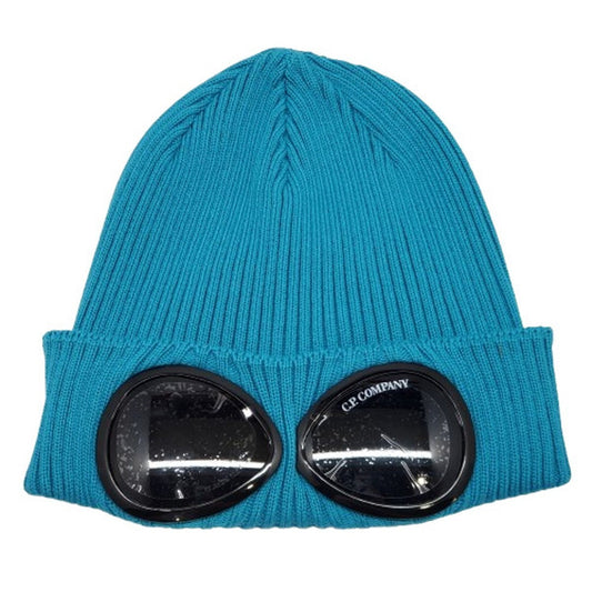 C.P. Company Blue Cotton Goggle Beanie Size UNI