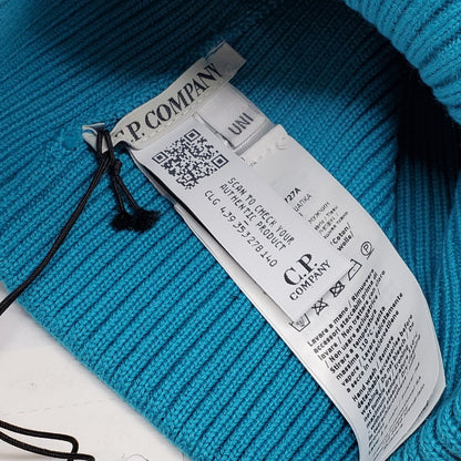 C.P. Company Blue Cotton Goggle Beanie Size UNI
