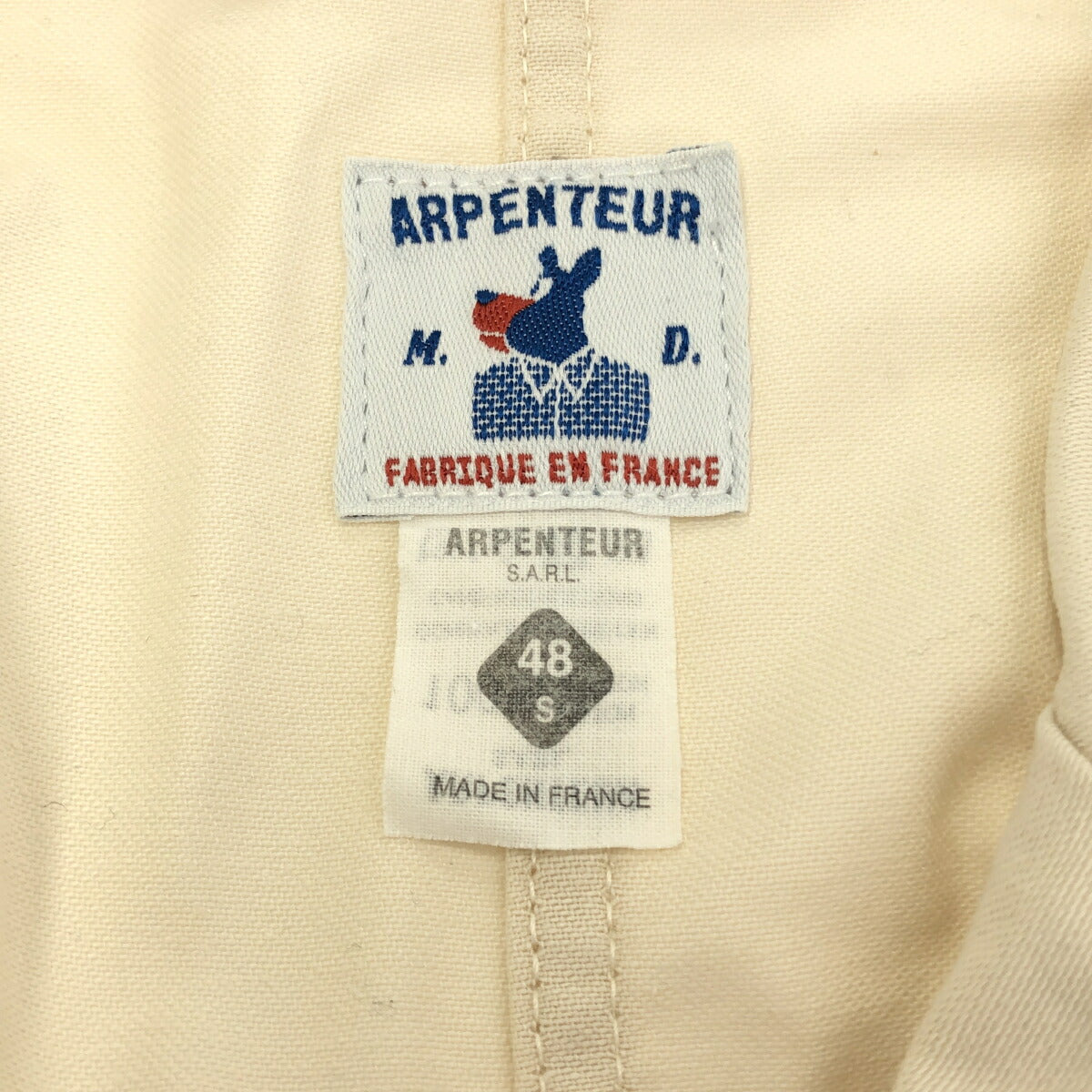 ARPENTEUR French Work Jacket Ivory Cotton Size 48
