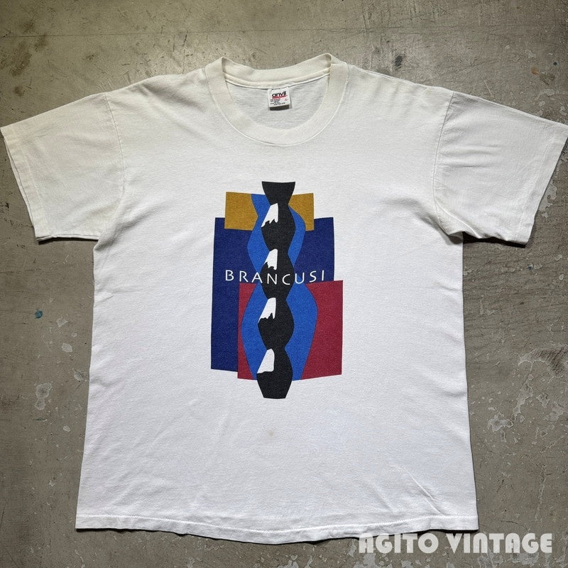 Constantin Brancusi 90s Infinity Column T-Shirt White Size L
