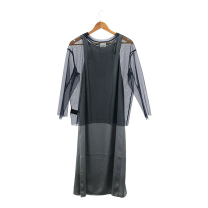 Eco Tulle Triacetate Satin Dress Blue Size 38