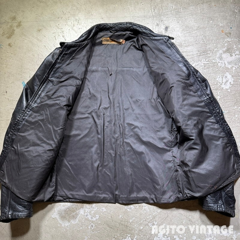 HARLEY DAVIDSON 60s Black Leather Rider Jacket Size 40