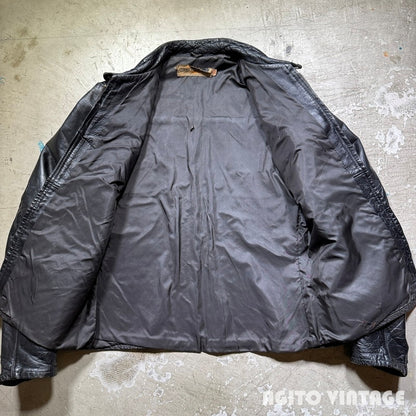 HARLEY DAVIDSON 60s Black Leather Rider Jacket Size 40