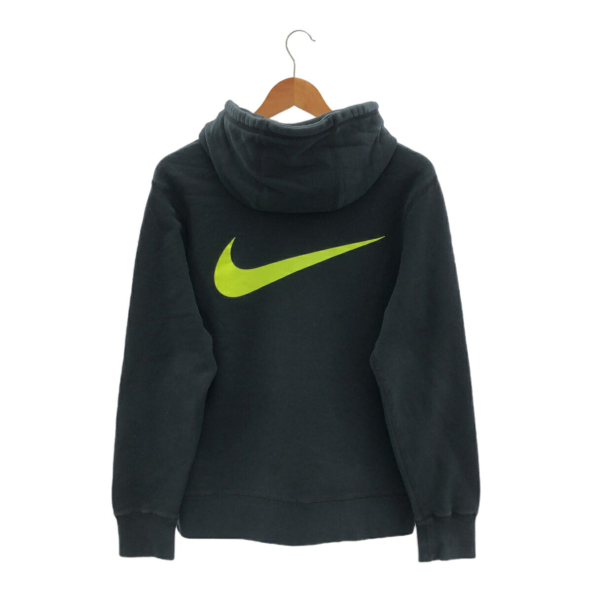 NIKE Air Max Logo Embroidered Pullover Hoodie Black Size L