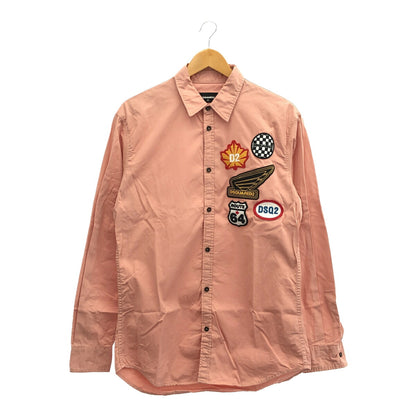Dsquared2 Pink Patches 20SS Long-Sleeve Shirt Size 48